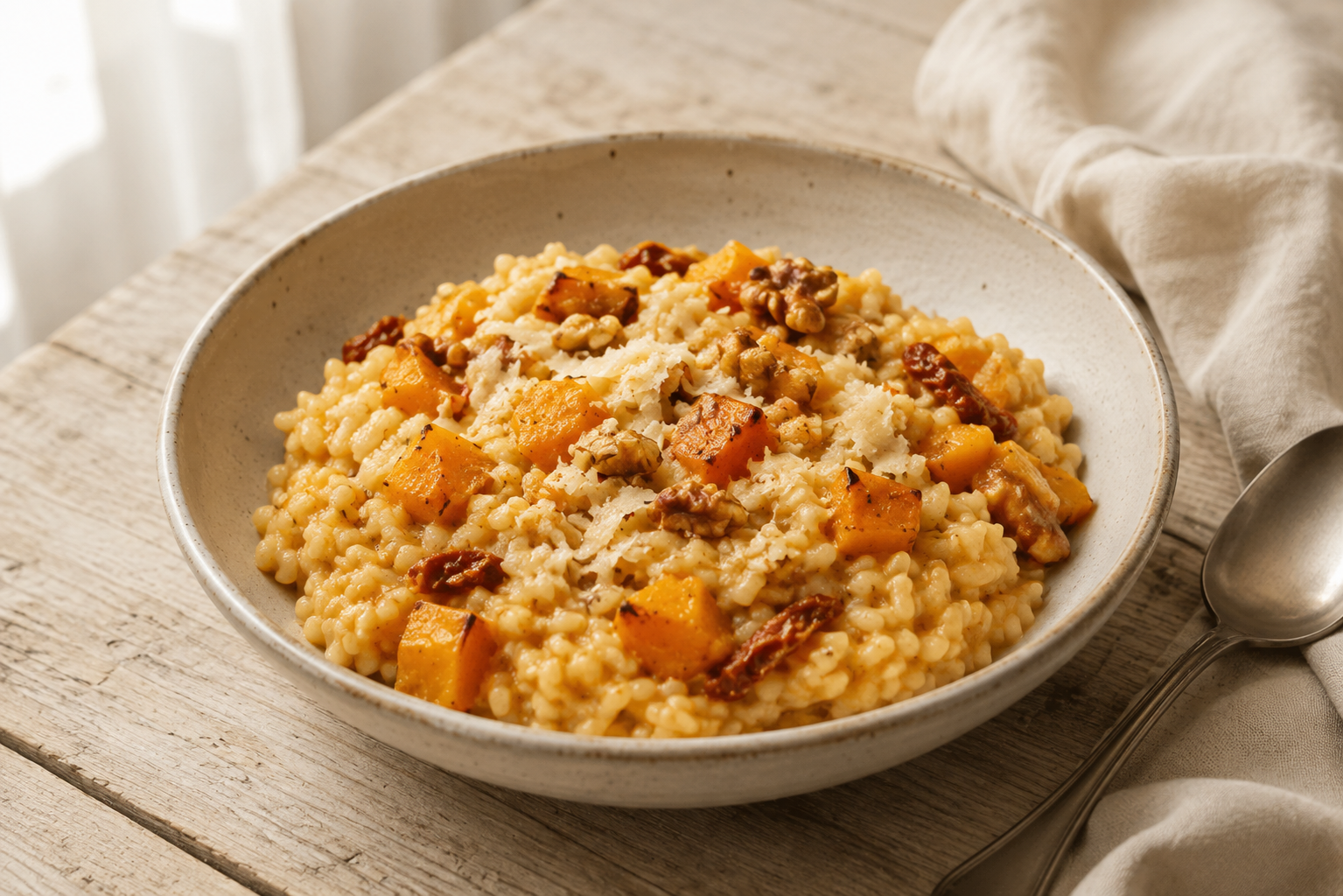 Kürbis-Tomaten-Risotto