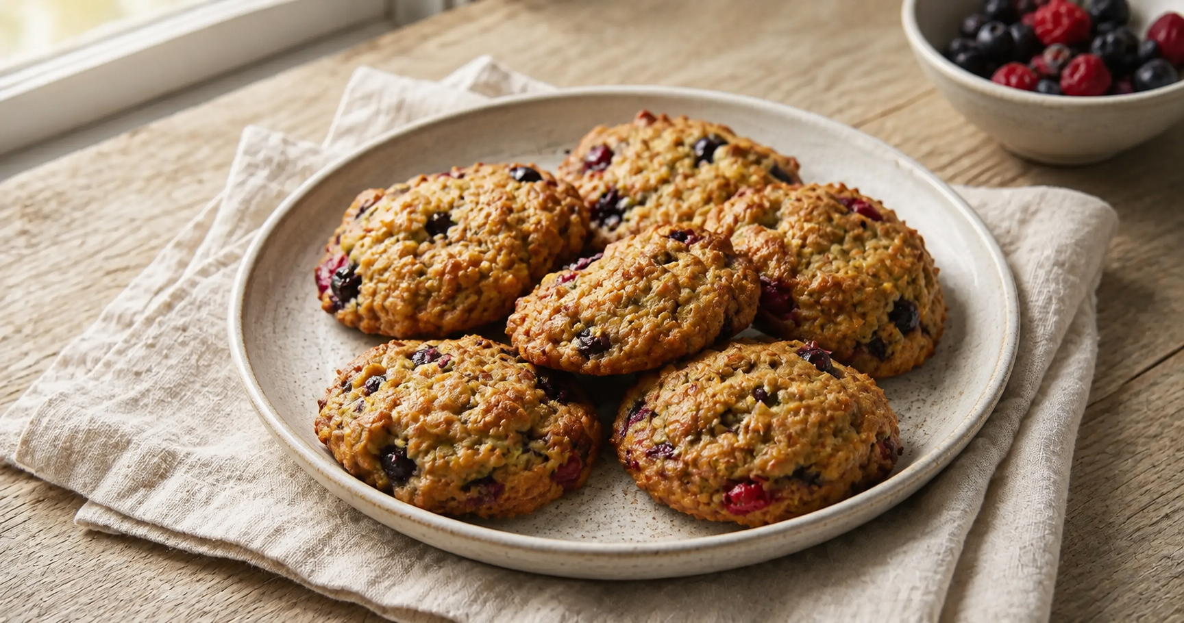 Zucchinikekse mit Beeren