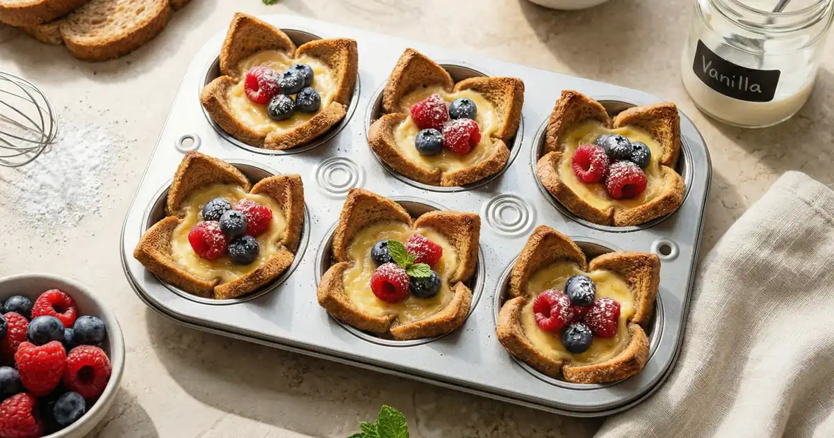French-Toast-Cups mit Skyr-Creme und Beeren