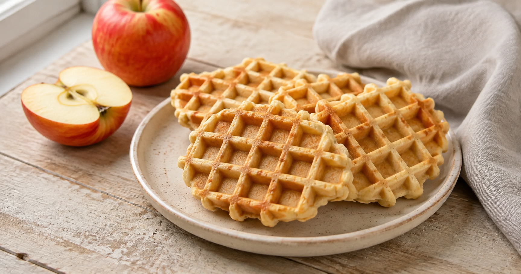 Apfel-Grieß-Waffeln