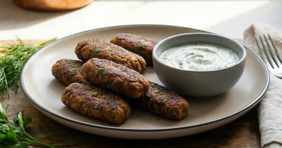 Tofu-Köfte mit würziger Joghurtsauce