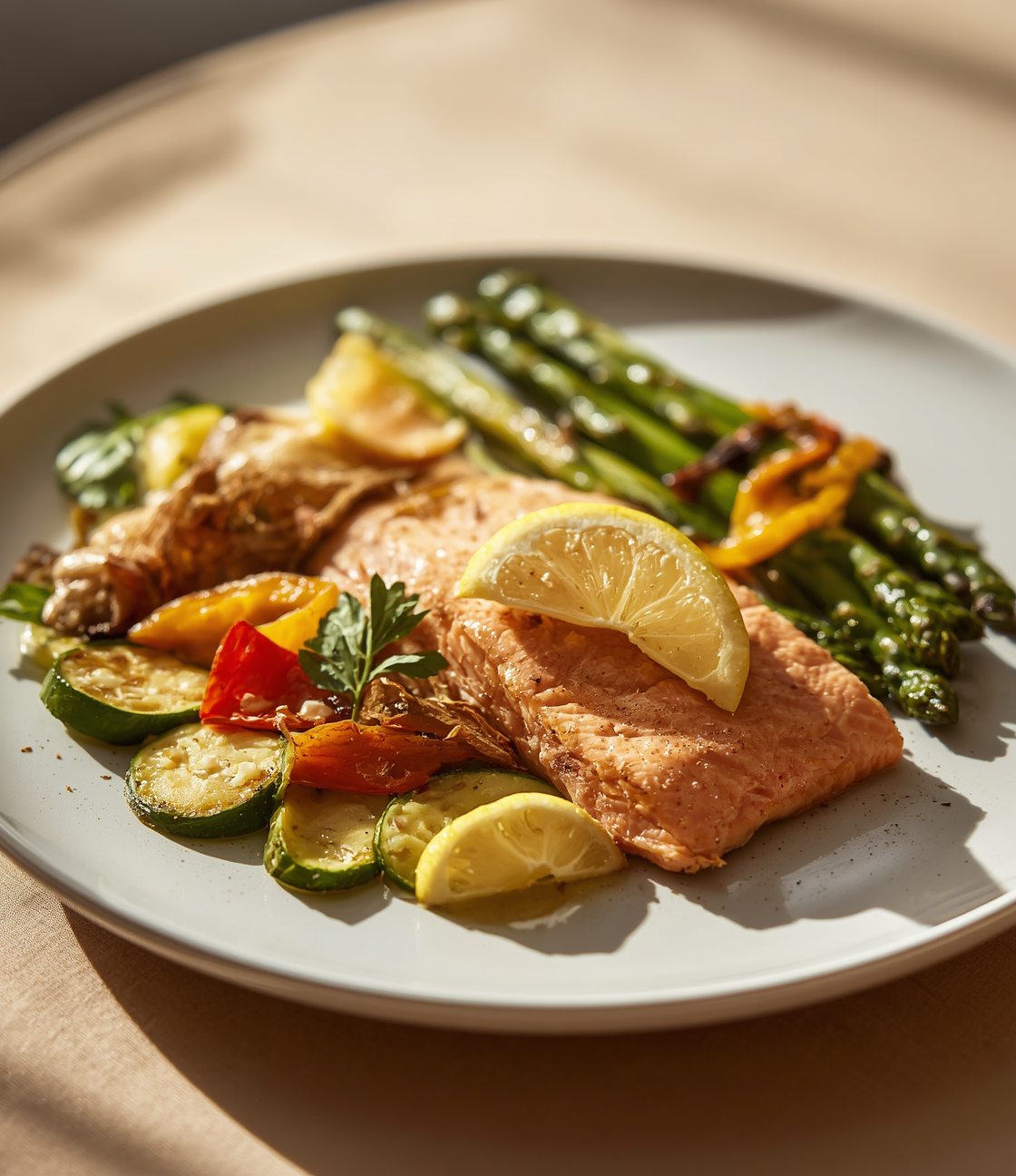 Lachs mit Zitronengemüse