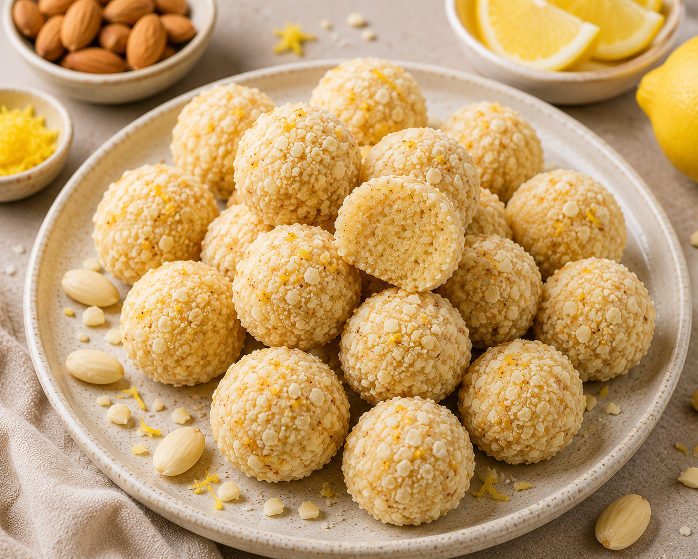 Mandel-Zitronen-Bällchen