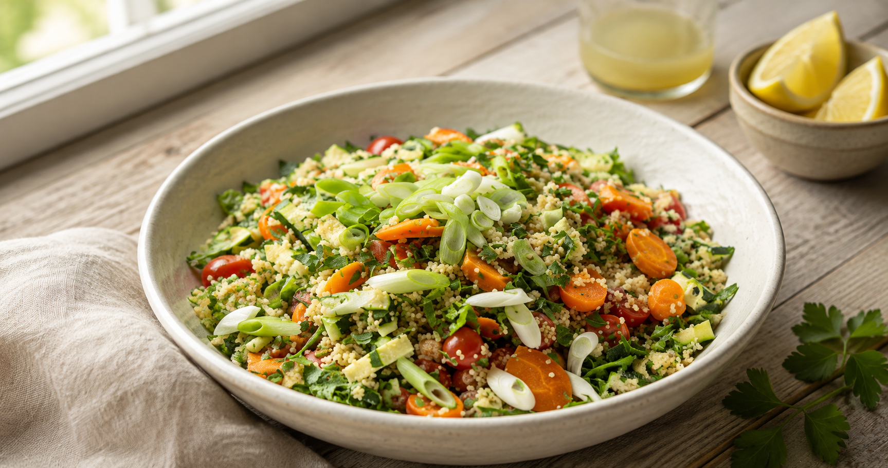 Couscoussalat mit Tomaten und Zucchini