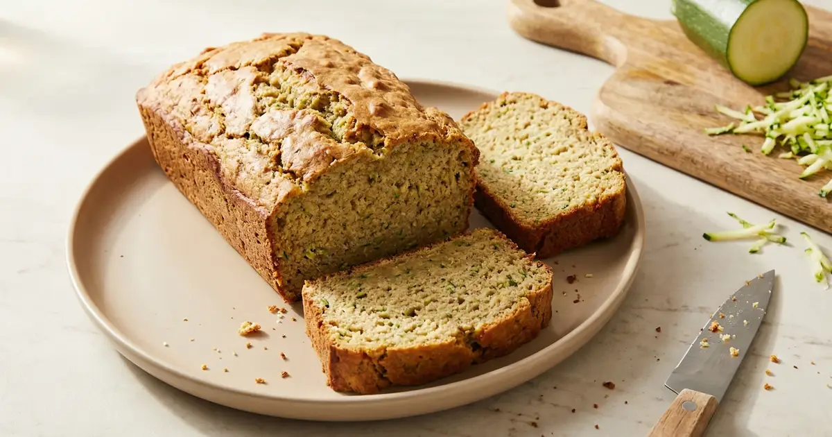 Aufgeschnittenes saftiges Zucchini-Brot