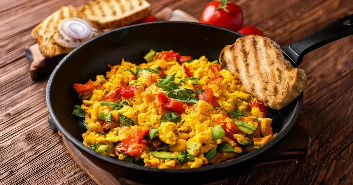 Tofu-Gemüse-Scramble mit frischen Kräutern
