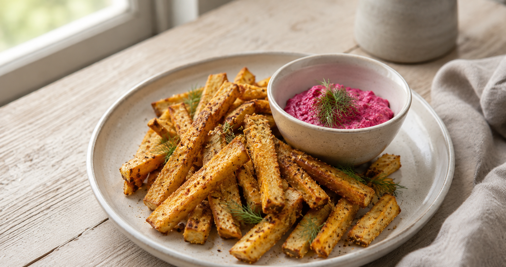 Pastinakenpommes mit Rote-Bete-Ketchup
