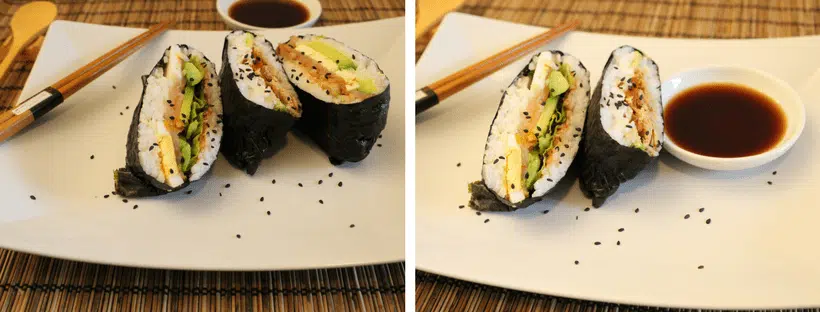 Fertige japanische Onigirazu