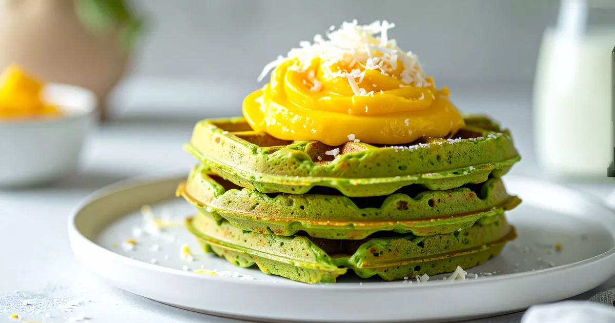 Matcha-Protein-Waffeln mit Mango-Skyr