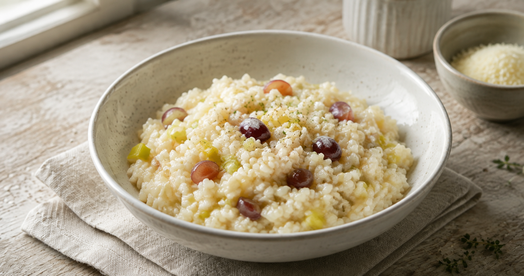 Lauch-Trauben-Risotto