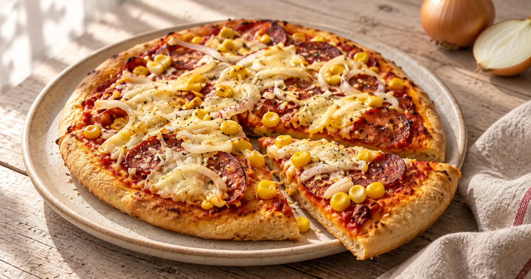 Vegane Salami-Pizza