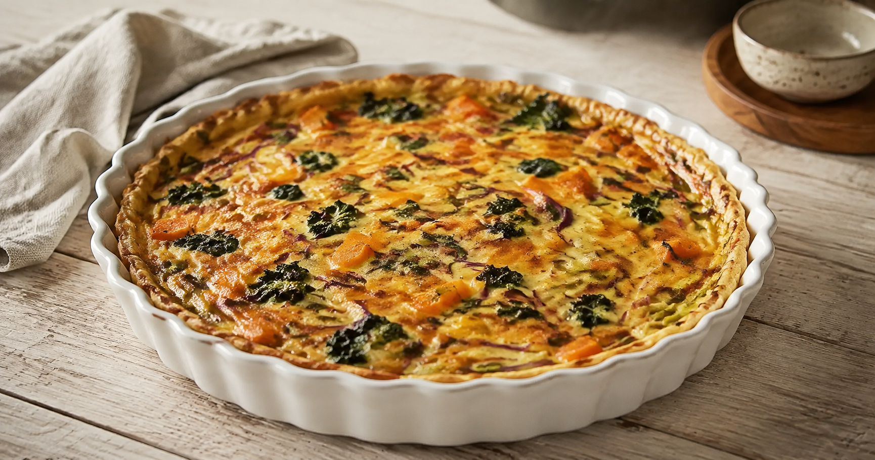 Grünkohl-Kürbis-Quiche