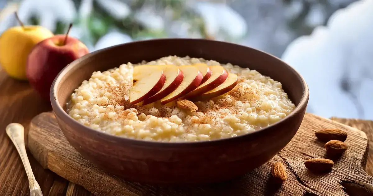 Winterlicher Hirseporridge mit Apfel, Zimt und Nüssen