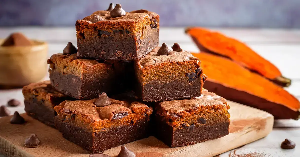 Vegane Süßkartoffel-Brownies mit Schokochips