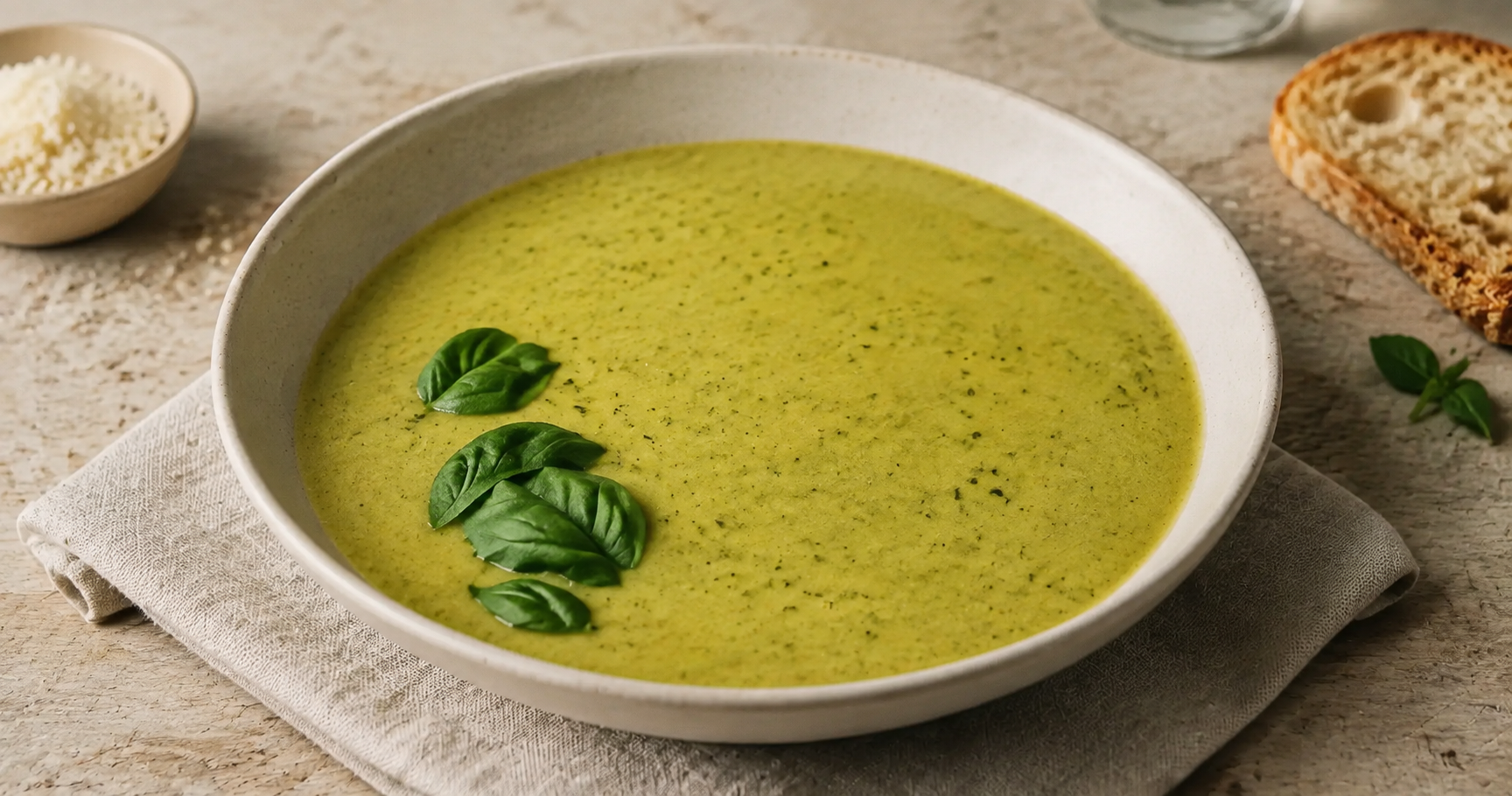 Zucchini-Suppe mit Parmesan