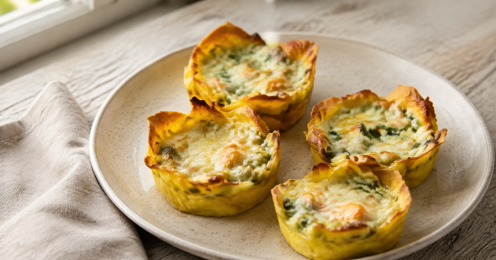 Lasagne-Muffins mit Lachs und Spinat