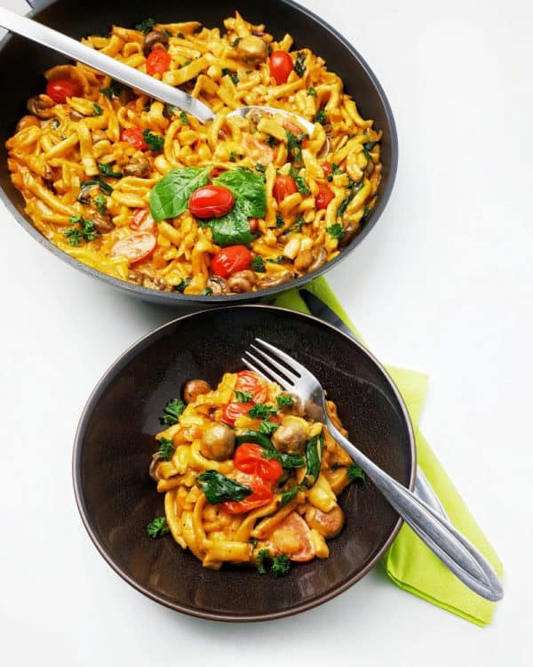 One-Pot-Pasta mit Spätzle, vegetarisch lecker
